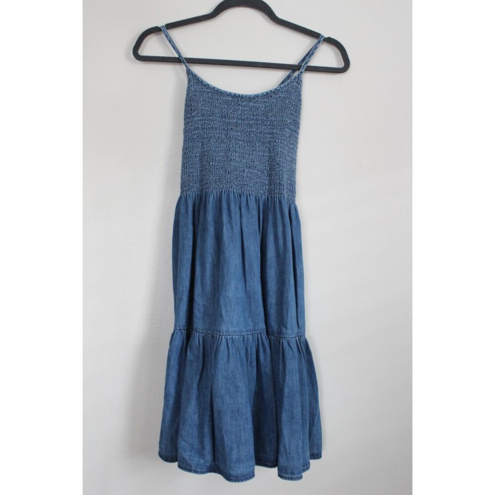 NWT Gap Blue Smocked Summer Drawstring Adjustable Dress